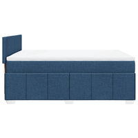 Boxspringbett mit Matratze Blau 140x190 cm Stoff