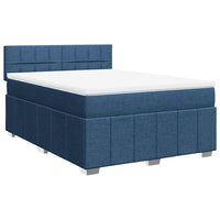 Boxspringbett mit Matratze Blau 140x190 cm Stoff