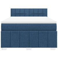 Boxspringbett mit Matratze Blau 140x190 cm Stoff