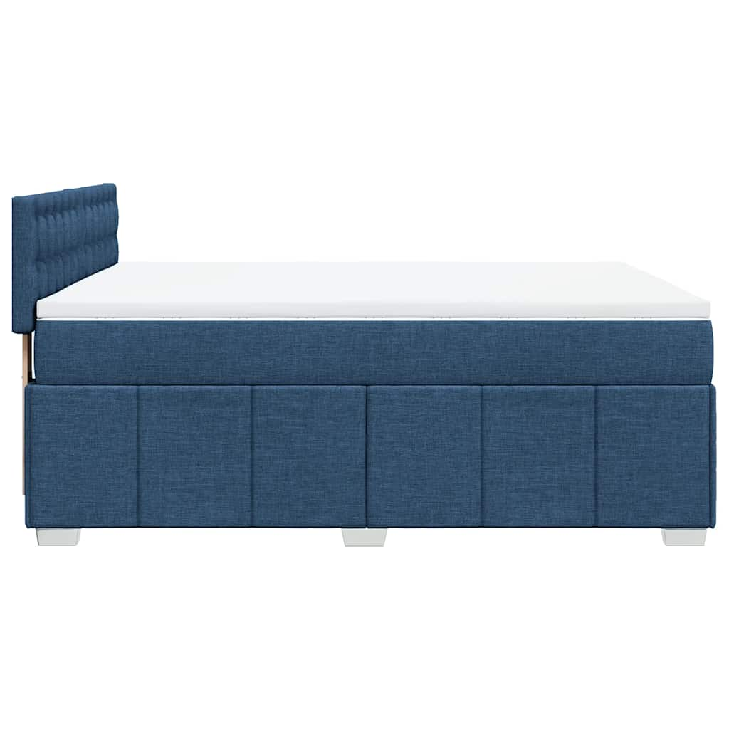 Boxspringbett mit Matratze Blau 140x190 cm Stoff