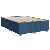 Boxspringbett mit Matratze Blau 140x190 cm Stoff