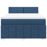 Boxspringbett mit Matratze Blau 140x200 cm Stoff