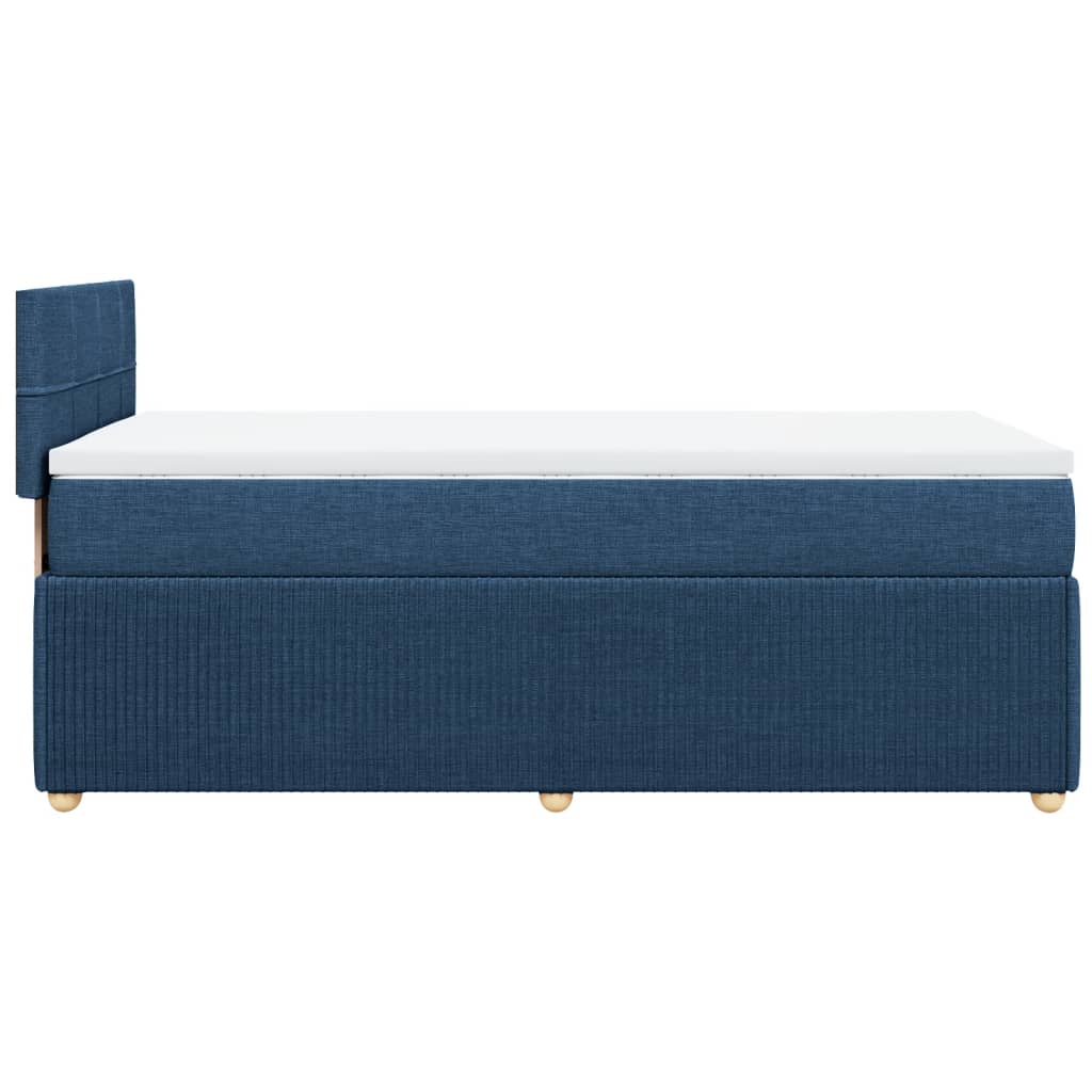 Boxspringbett mit Matratze Blau 100x200 cm Stoff