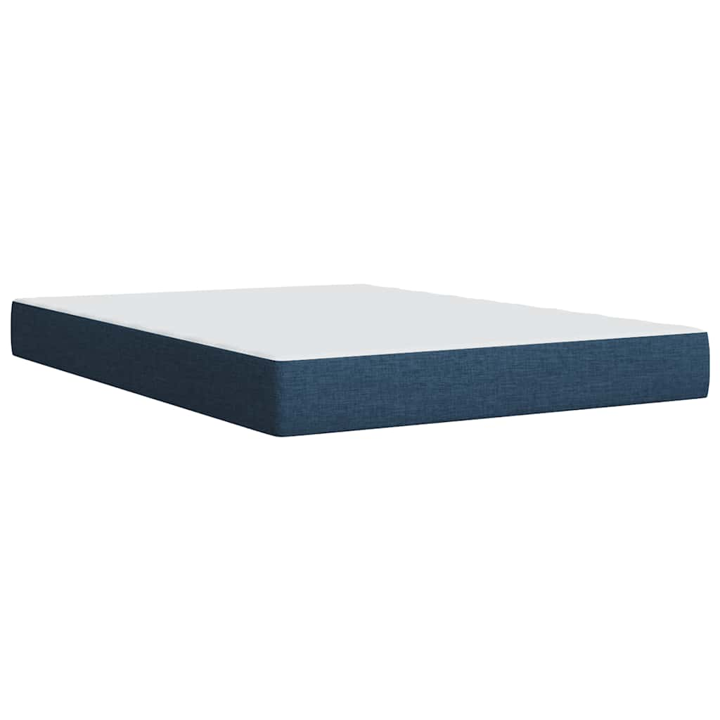 Boxspringbett mit Matratze Blau 140x190 cm Stoff