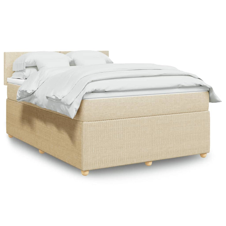 Boxspringbett mit Matratze Creme 140x200 cm Stoff