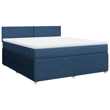 Boxspringbett mit Matratze Blau 180x200 cm Stoff