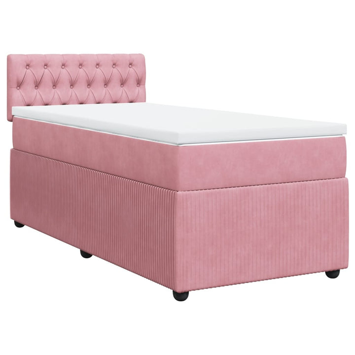 Boxspringbett mit Matratze Rosa 90x190 cm Samt