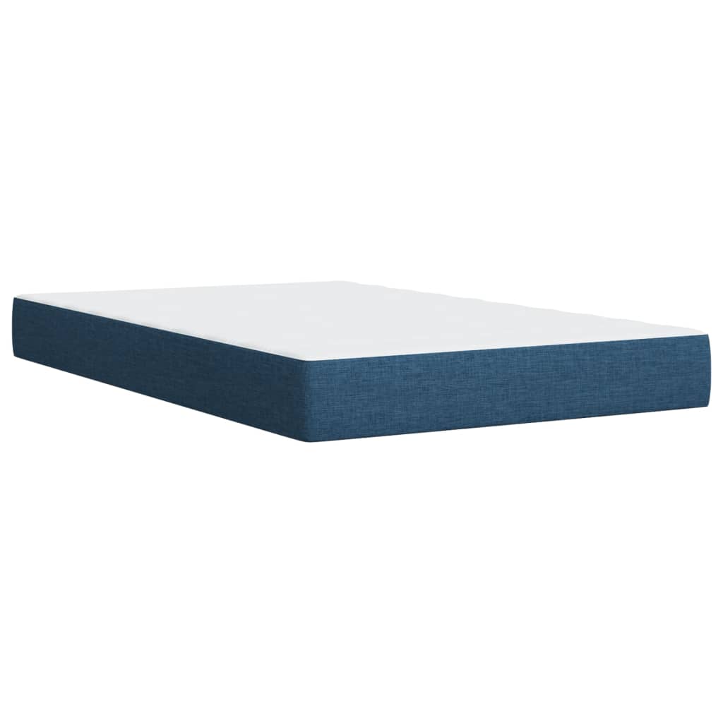 Boxspringbett mit Matratze Blau 100x200 cm Stoff