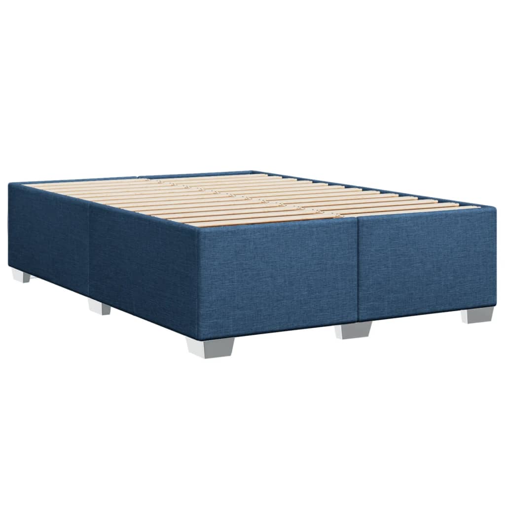 Boxspringbett mit Matratze Blau 140x200 cm Stoff