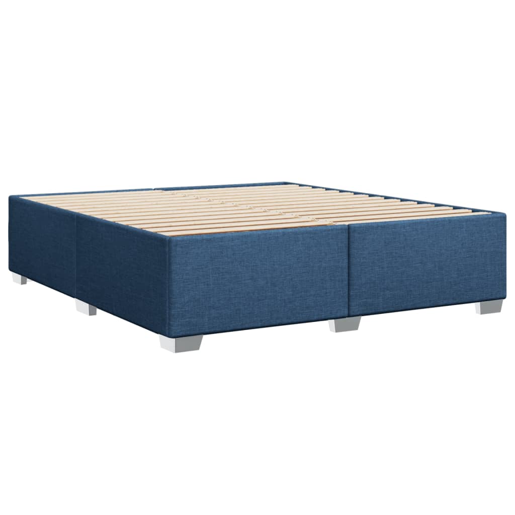 Boxspringbett mit Matratze Blau 180x200 cm Stoff