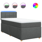 Boxspringbett mit Matratze Dunkelgrau 90x190 cm Stoff