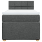 Boxspringbett mit Matratze Dunkelgrau 90x190 cm Stoff