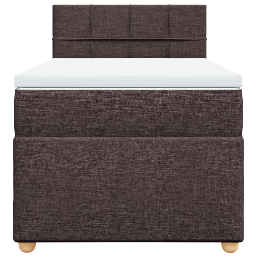 Boxspringbett mit Matratze Dunkelbraun 90x190 cm Stoff