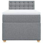 Boxspringbett mit Matratze Hellgrau 90x190 cm Stoff