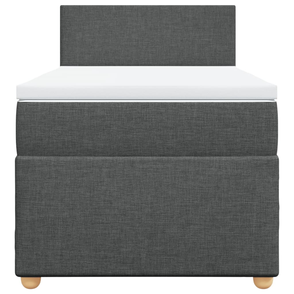 Boxspringbett mit Matratze Dunkelgrau 90x200 cm Stoff