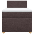 Boxspringbett mit Matratze Dunkelbraun 90x200 cm Stoff