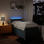 Boxspringbett mit Matratze Blau 90x200 cm Stoff