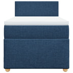 Boxspringbett mit Matratze Blau 90x200 cm Stoff