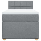 Boxspringbett mit Matratze Hellgrau 90x200 cm Stoff