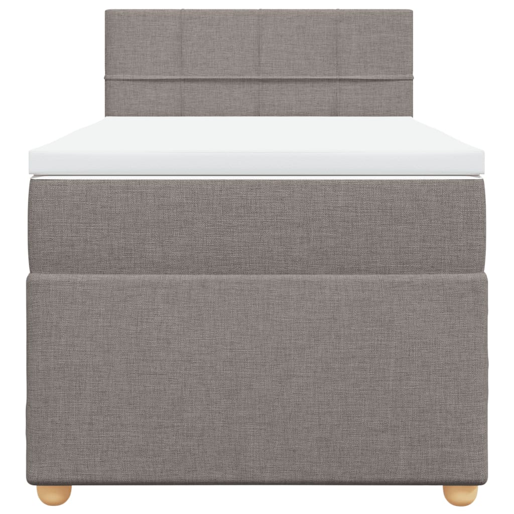 Boxspringbett mit Matratze Taupe 90x200 cm Stoff