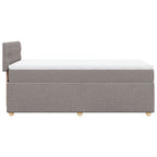 Boxspringbett mit Matratze Taupe 90x200 cm Stoff