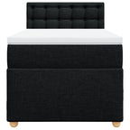 Boxspringbett mit Matratze Schwarz 90x200 cm Stoff
