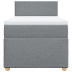 Boxspringbett mit Matratze Hellgrau 100x200 cm Stoff
