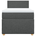 Boxspringbett mit Matratze Dunkelgrau 100x200 cm Stoff
