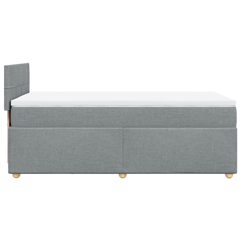 Boxspringbett mit Matratze Hellgrau 100x200 cm Stoff