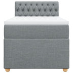 Boxspringbett mit Matratze Hellgrau 100x200 cm Stoff
