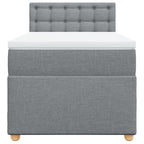 Boxspringbett mit Matratze Hellgrau 100x200 cm Stoff