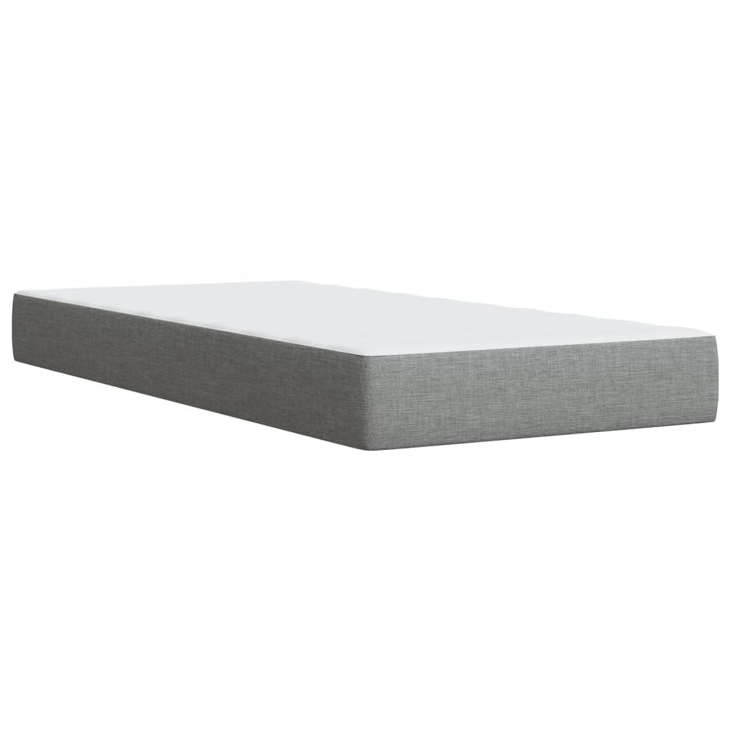 Boxspringbett mit Matratze Hellgrau 100x200 cm Stoff