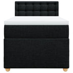 Boxspringbett mit Matratze Schwarz 100x200 cm Stoff