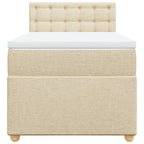 Boxspringbett mit Matratze Creme 100x200 cm Stoff