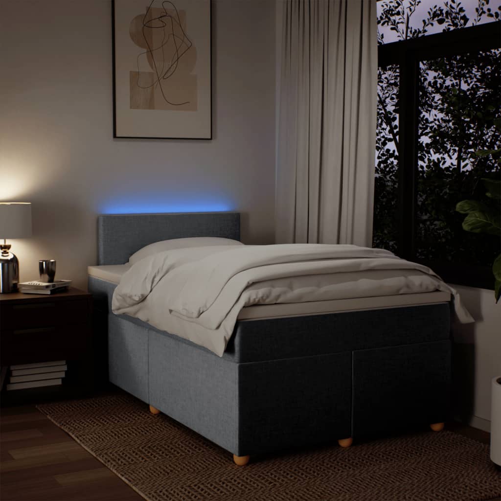Boxspringbett mit Matratze Hellgrau 120x190 cm Stoff