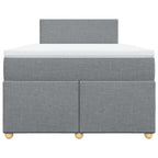 Boxspringbett mit Matratze Hellgrau 120x190 cm Stoff