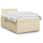 Boxspringbett mit Matratze Creme 120x190 cm Stoff