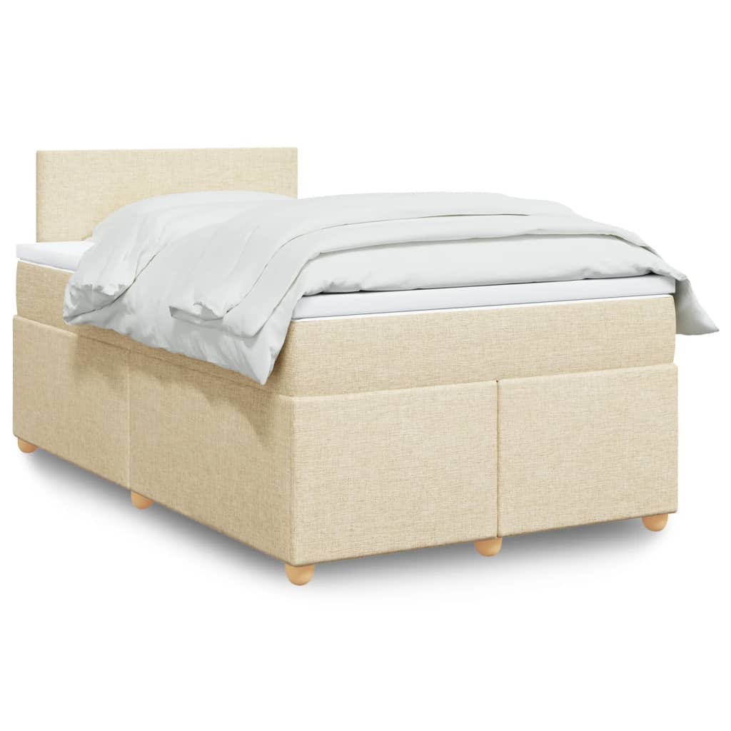 Boxspringbett mit Matratze Creme 120x190 cm Stoff