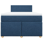 Boxspringbett mit Matratze Blau 120x190 cm Stoff