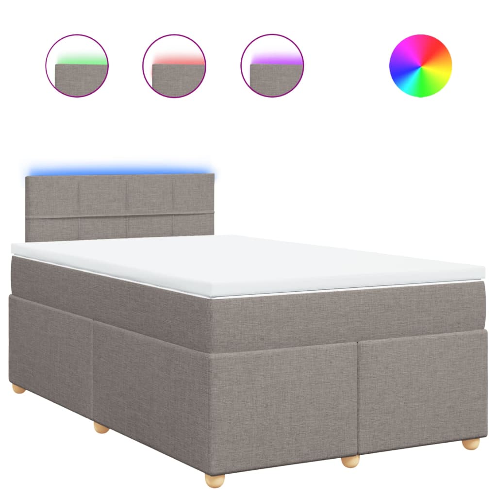 Boxspringbett mit Matratze Taupe 120x190 cm Stoff