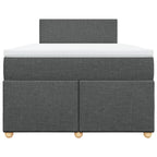 Boxspringbett mit Matratze Dunkelgrau 120x200 cm Stoff