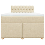 Boxspringbett mit Matratze Creme 120x200 cm Stoff
