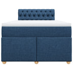 Boxspringbett mit Matratze Blau 120x200 cm Stoff