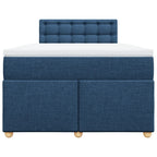 Boxspringbett mit Matratze Blau 120x200 cm Stoff