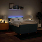Boxspringbett mit Matratze Blau 140x190 cm Stoff