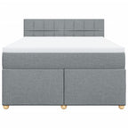 Boxspringbett mit Matratze Hellgrau 140x190 cm Stoff
