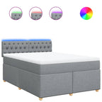 Boxspringbett mit Matratze Hellgrau 140x190 cm Stoff