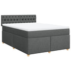 Boxspringbett mit Matratze Dunkelgrau 140x190 cm Stoff