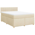Boxspringbett mit Matratze Creme 140x200 cm Stoff