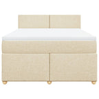 Boxspringbett mit Matratze Creme 160x200 cm Stoff